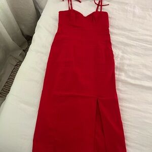 Anthropologie midi Red Dress
